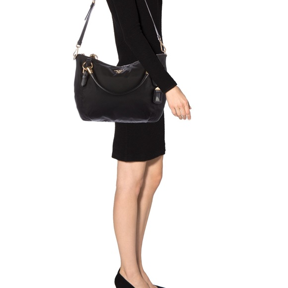 PRADA Tessuto Leather Trim Satchel w/ Adjustable Crossbody Strap - Picture 2 of 5